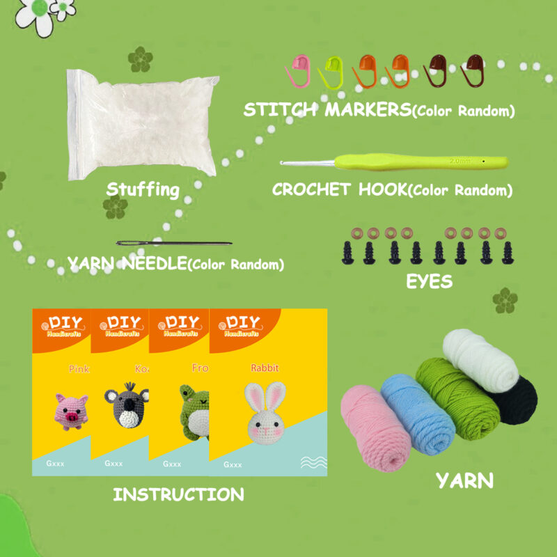 Beginner 4-piece animal crochet step-by-step tutorial