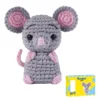 animal lover gift Gray little mouse crochet kit for beginners full set