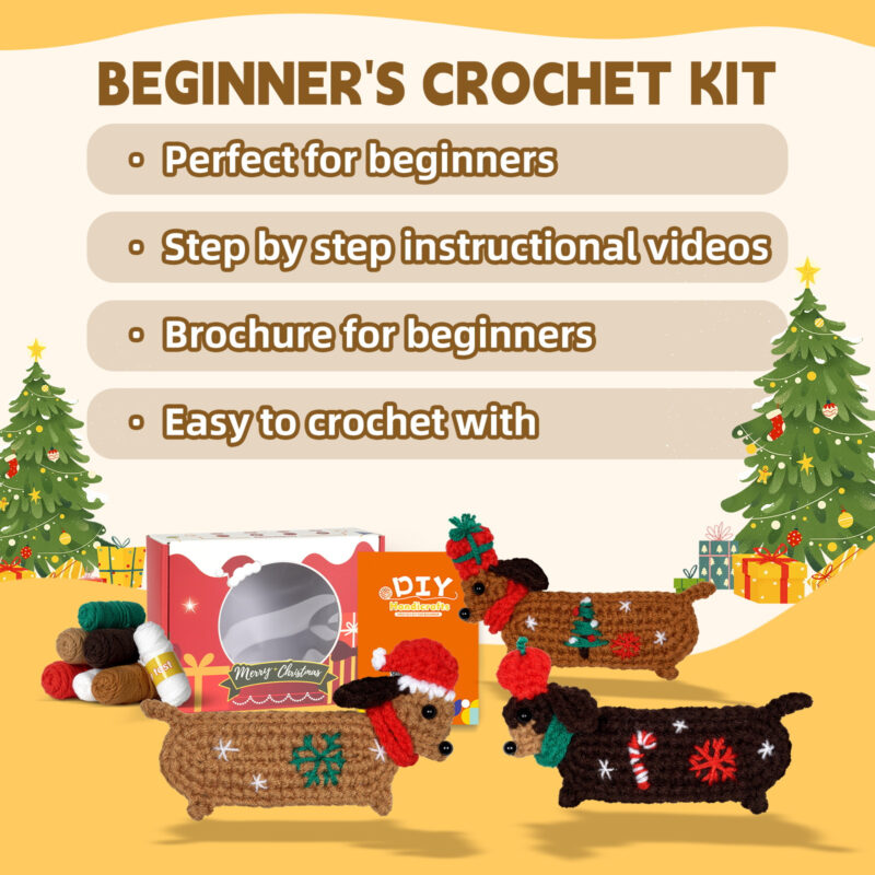 Dachshund Dog Hair Clip Crochet Kit for Beginners | DIY Accessory Craft 2 Dachshund hair clip assembly tutorial