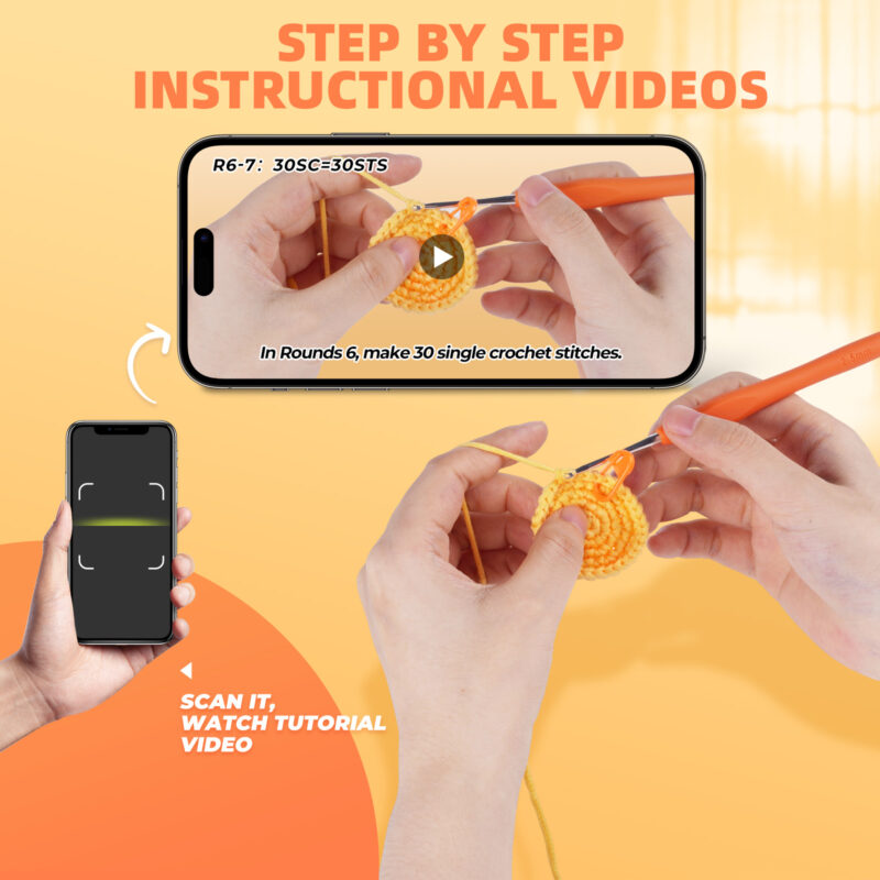 Orange cat crochet kit as cat lover gift