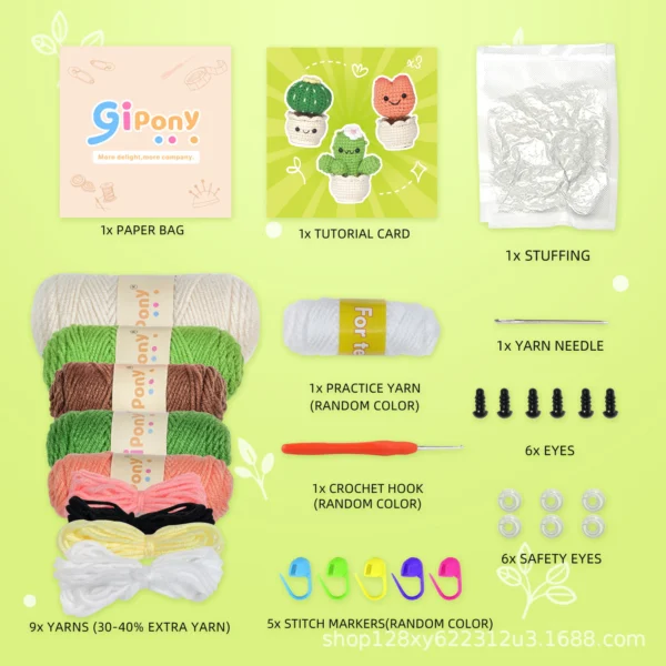 Crochet succulent set for home desk decor