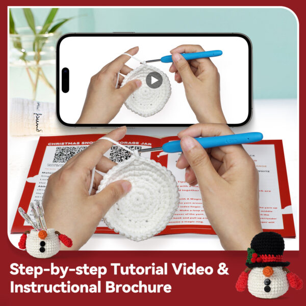 beginner crochet kit Beginner snowman storage box crochet step tutorial
