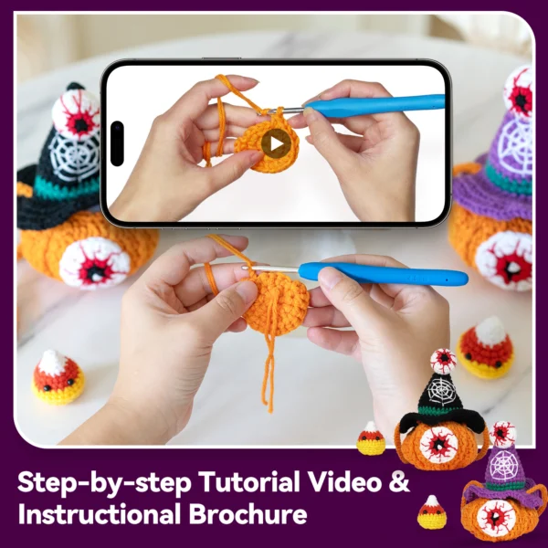beginner crochet kit Beginner pumpkin backpack crochet step tutorial