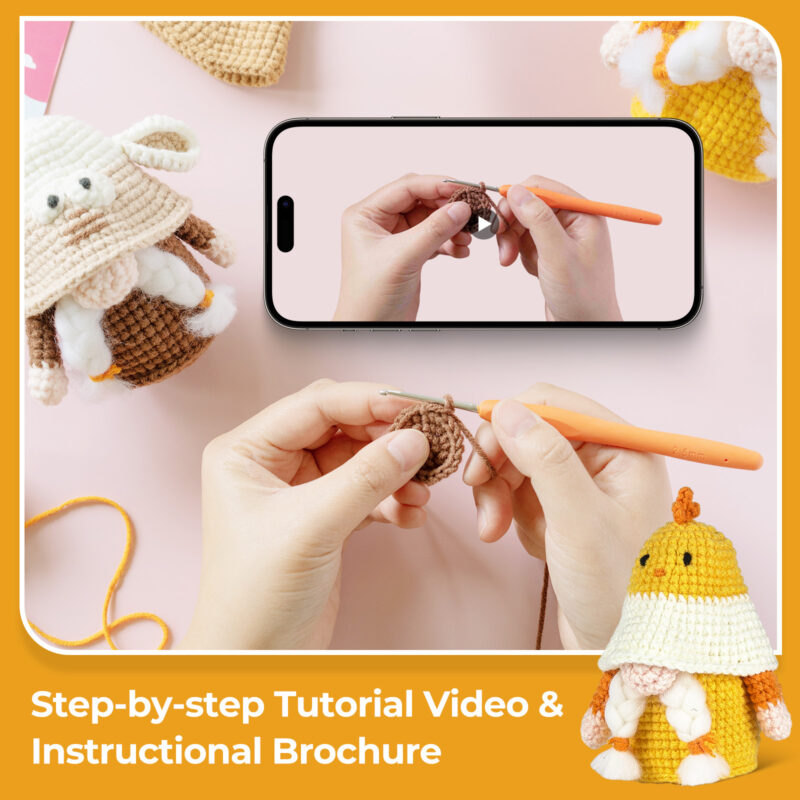 Farm animal crochet kit as handmade baby shower gift