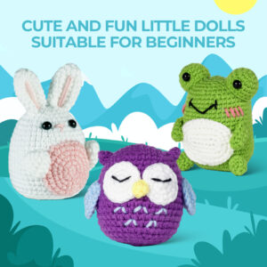 beginner crochet kit Frog owl bunny combo crochet kit for beginners full set