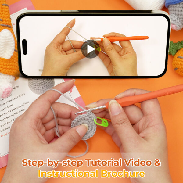 Beginner carrot gnome crochet step-by-step tutorial