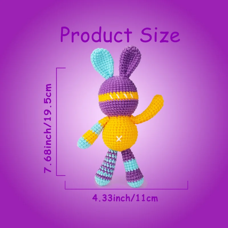 Rainbow bunny crochet kit as handmade easter gift