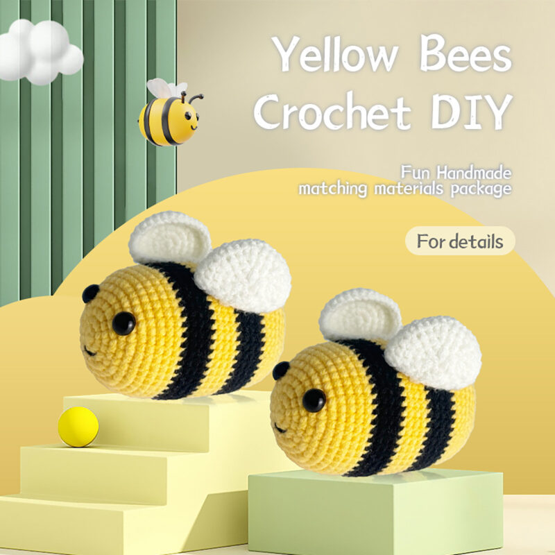 Crochet bees for spring garden decor