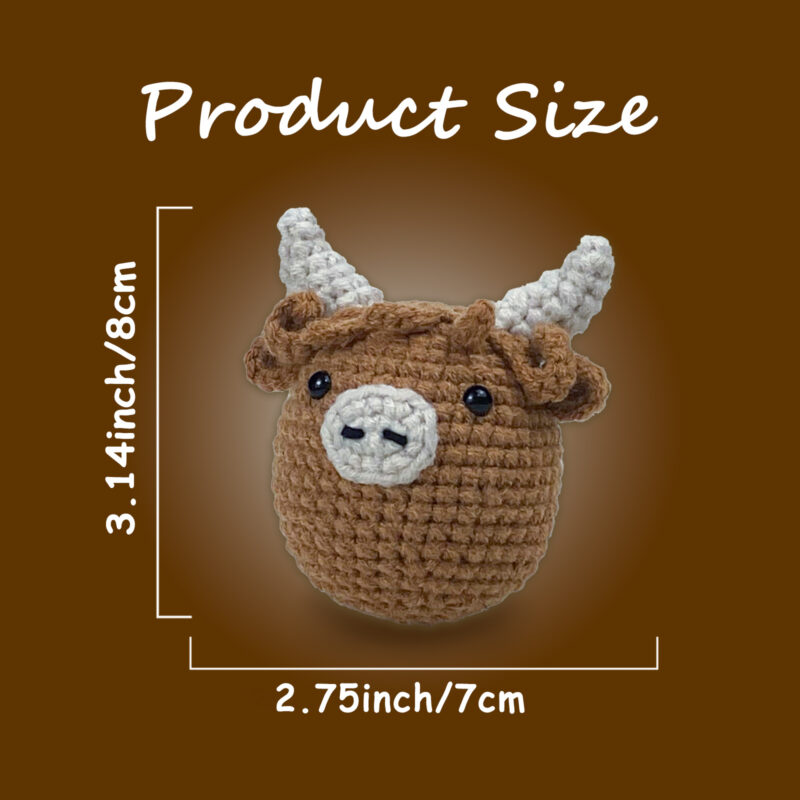 Crochet highland cow for rustic farmhouse decor