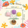 beginner crochet kit Crochet tulip pot for spring desk and home decor