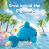Crochet cartoon shark for under the sea nursery decor