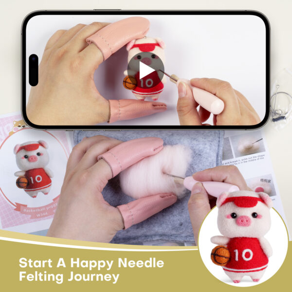 4Pcs Cola Pig Doll Needle Felting DIY Kit for Beginners | Hookcrafters
