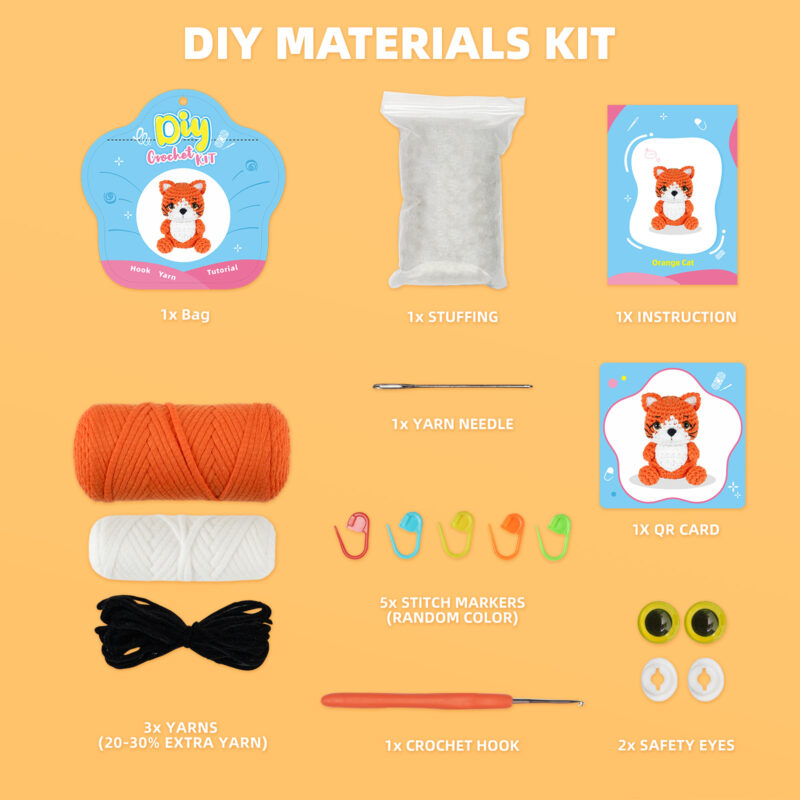 Orange cat plush for home desk decor