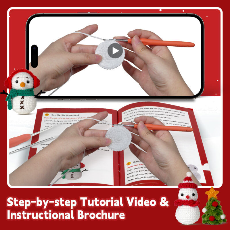 Snowman crochet kit as christmas handmade gift