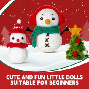christmas crochet craft Snowman combo crochet kit for beginners full set