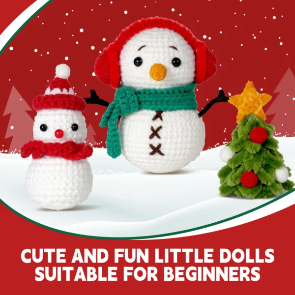 Snowman combo crochet kit for beginners full set