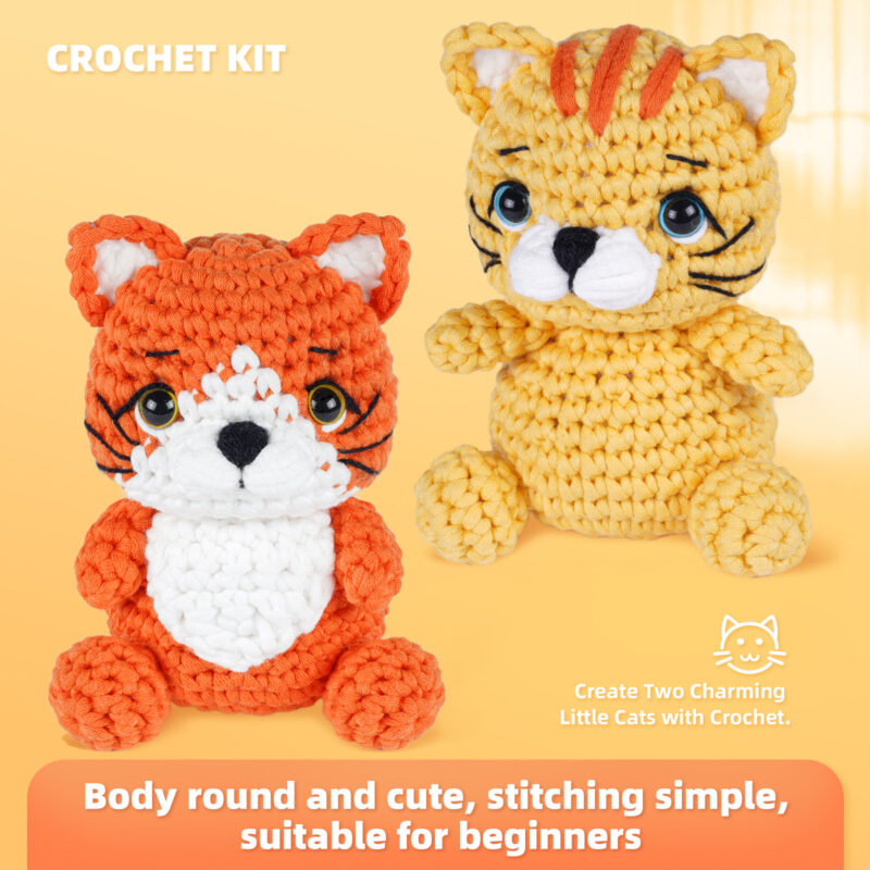 Orange cat plush for home desk decor