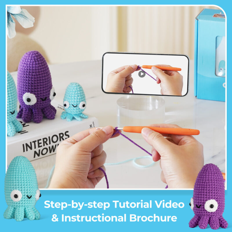 Beginner cuttlefish crochet step-by-step tutorial