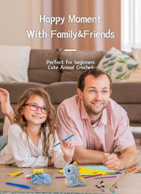 Finished blue rainbow dinosaur crochet doll