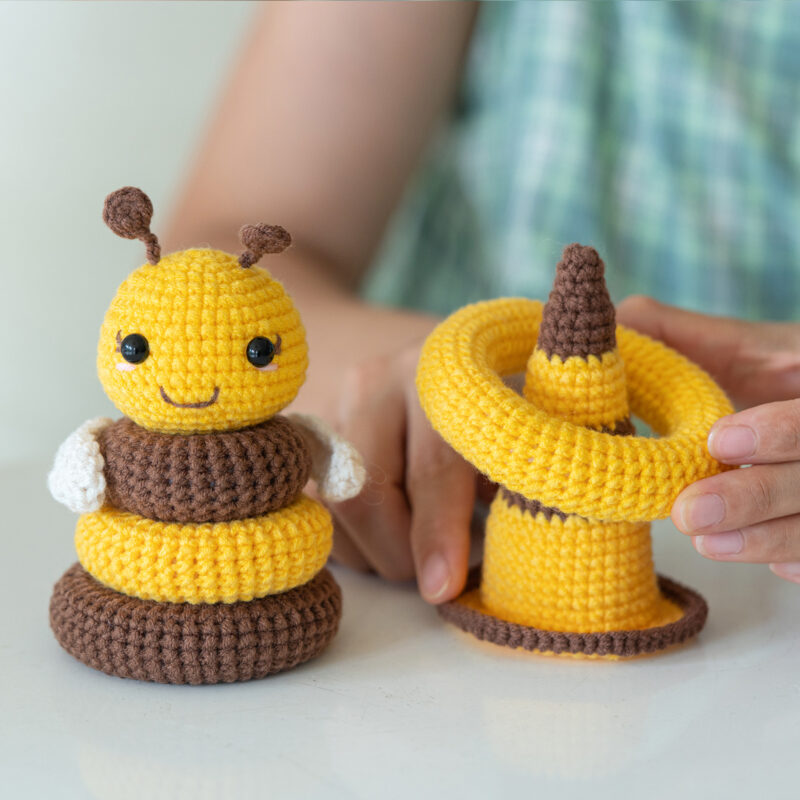 Bee crochet stitch step tutorial