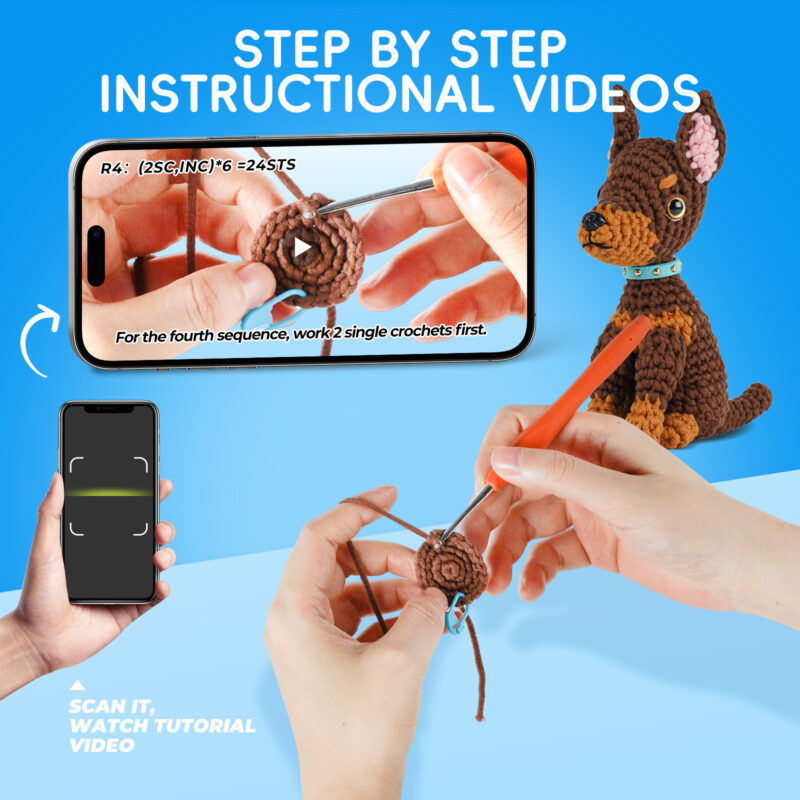 Doberman crochet kit as dog lover gift