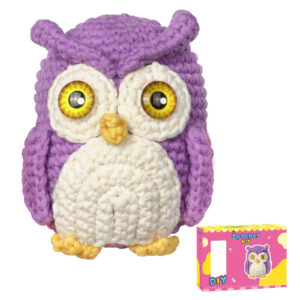 Purple owl crochet kit for beginners full set