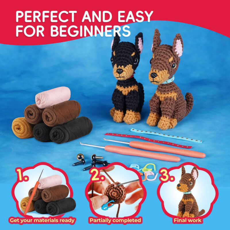 Doberman crochet kit as dog lover gift