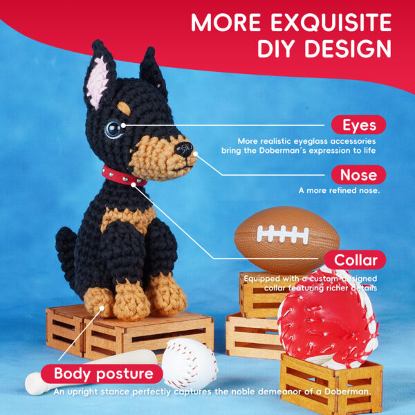 Doberman ear crochet step tutorial