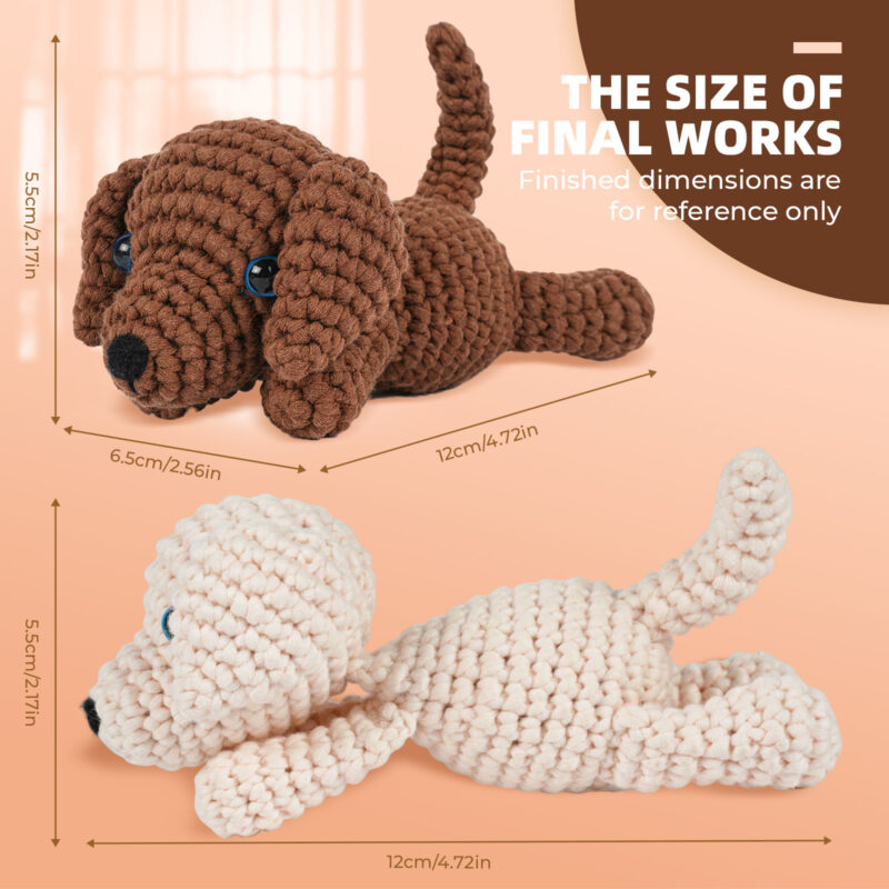 Coffee lying golden retriever crochet kit for beginners full set