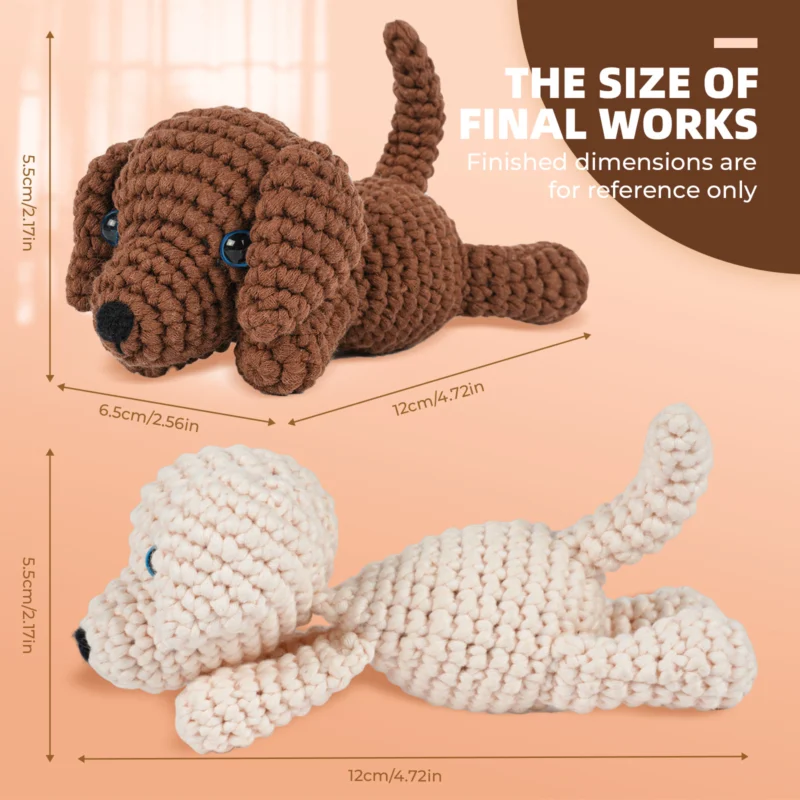 Coffee lying golden retriever crochet kit for beginners full set