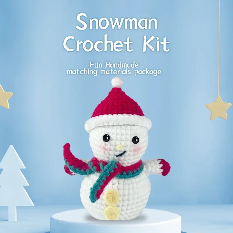 Crochet snowman for christmas tree and mantel decor