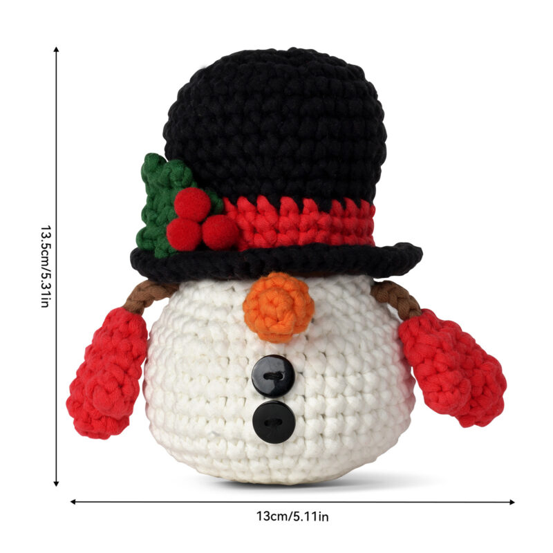 Finished snowman storage box crochet decor