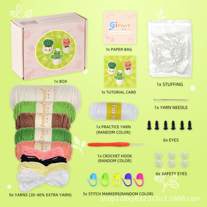 Crochet succulent set for home desk decor