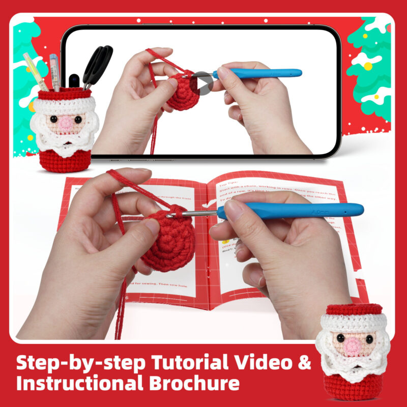 Santa beard crochet step tutorial