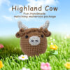 farm animal crochet Brown highland cow crochet kit for beginners full set