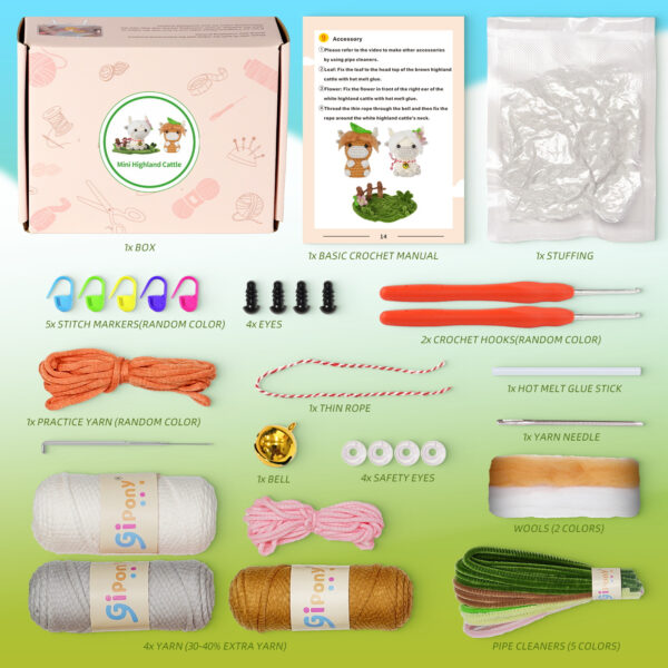 Highland cow fringe crochet step tutorial