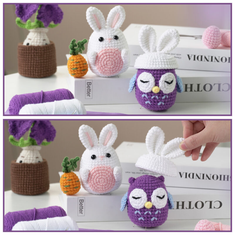 Pre-portioned yarn for woodland animal crochet kit