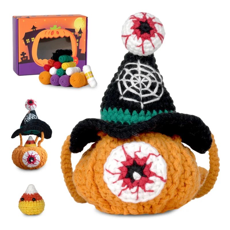 Finished pumpkin backpack crochet for kids