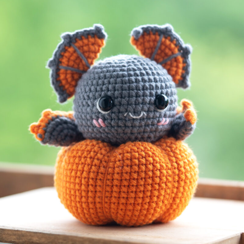 Bat pumpkin crochet kit for beginners full set