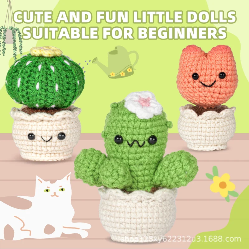 Succulent crochet kit as handmade housewarming gift