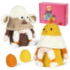 Chicken sheep dwarf bunny combo crochet kit for beginners full set