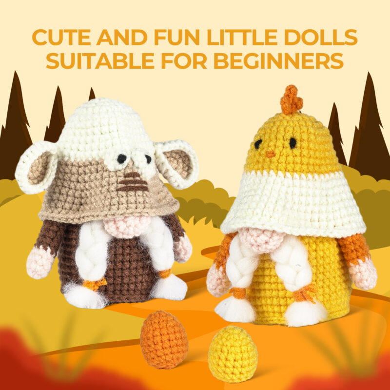 Pre-portioned yarn for farm animal crochet kit