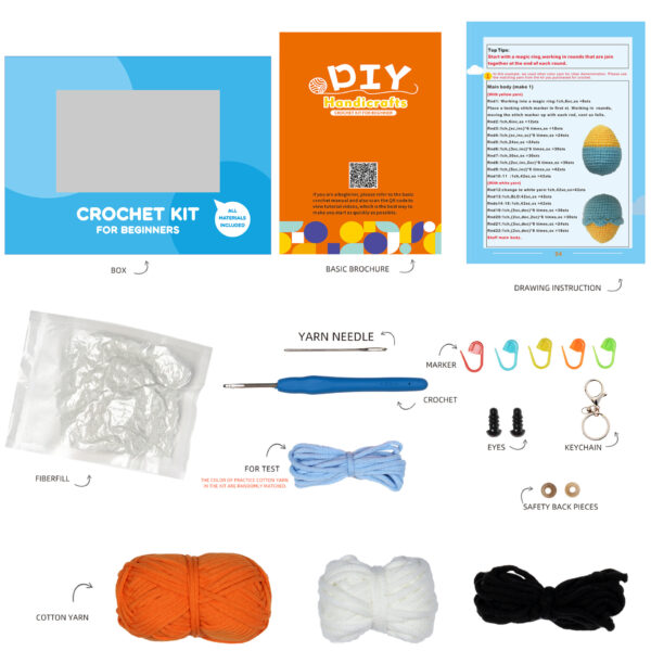 handmade gift kit Beginner crab crochet step-by-step tutorial