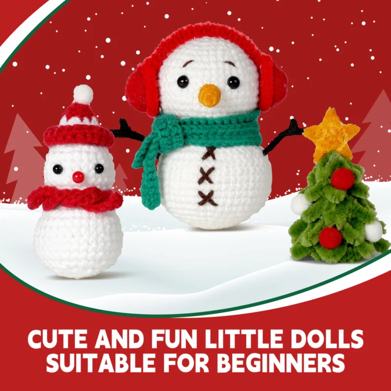 Beginner snowman crochet step-by-step tutorial