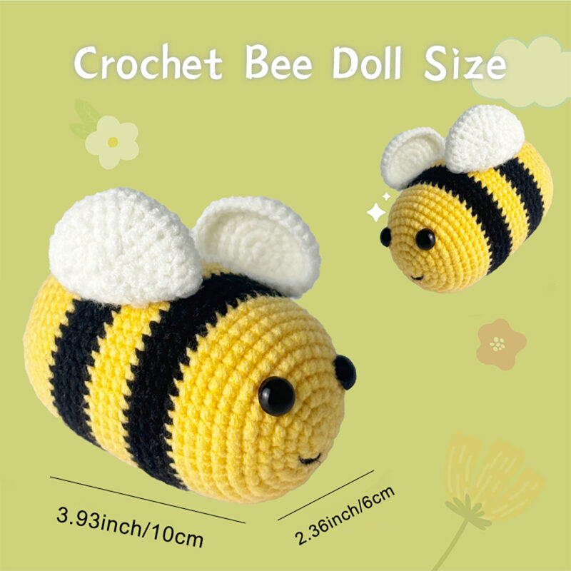 Pre-portioned yarn for bee crochet kit
