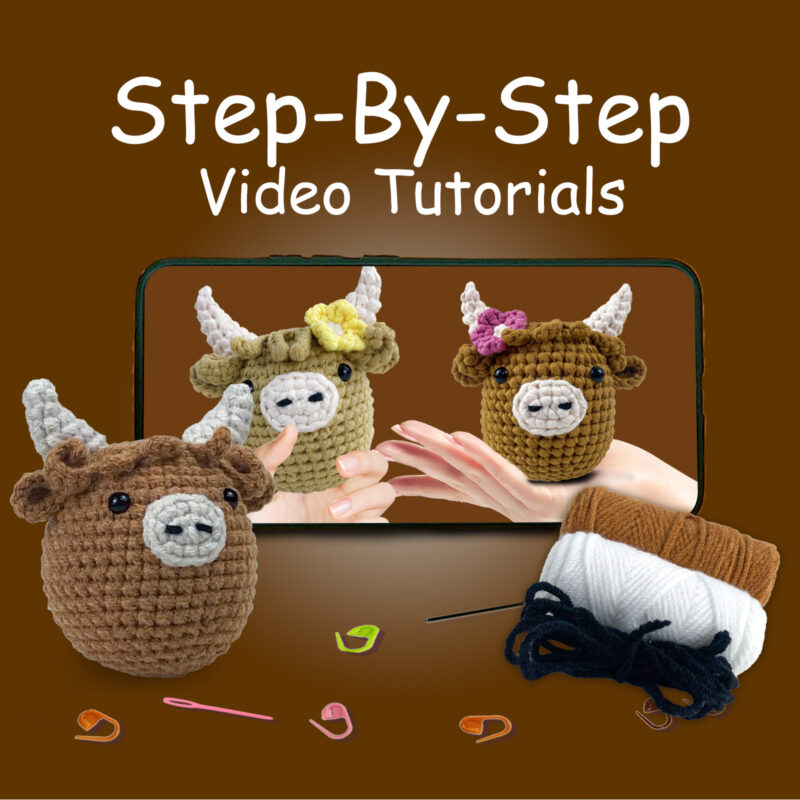 Beginner highland cow crochet step-by-step tutorial