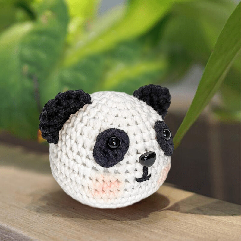 Finished chubby cute panda crochet amigurumi