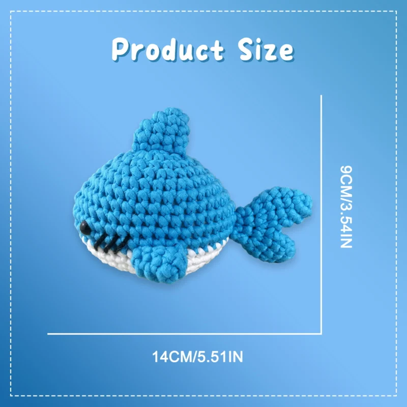 Cartoon shark crochet kit as handmade kids birthday gift