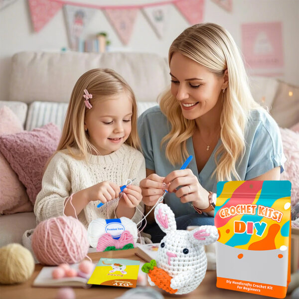Carrot & White Bunny Crochet Kit for Beginners | Hookcrafters