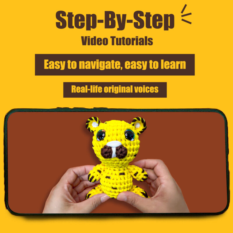 Beginner leopard crochet step-by-step tutorial